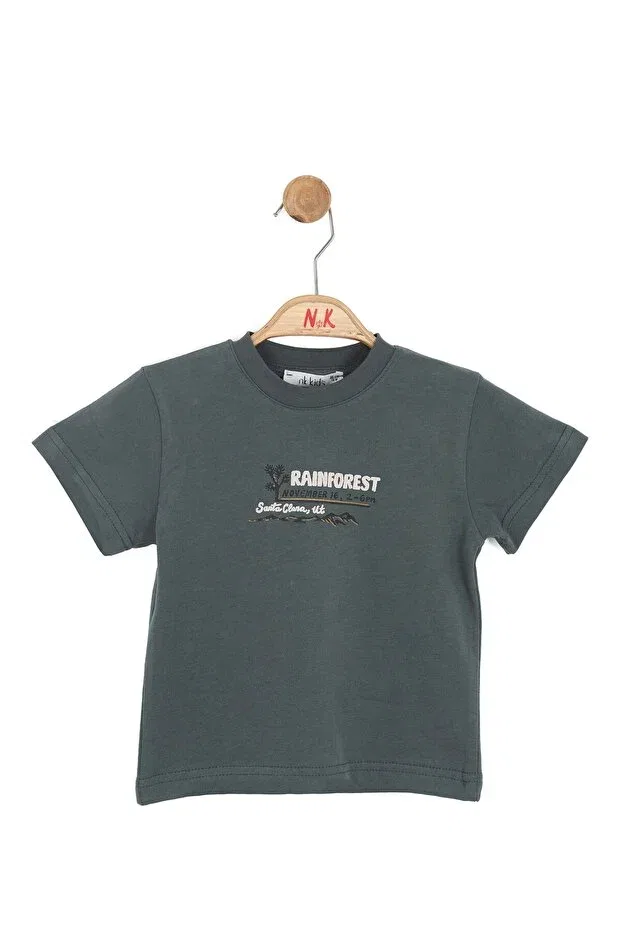 Мужская футболка с принтом Rain Forest T-Shirt 1/4 Nk Kids, Green — фото 3