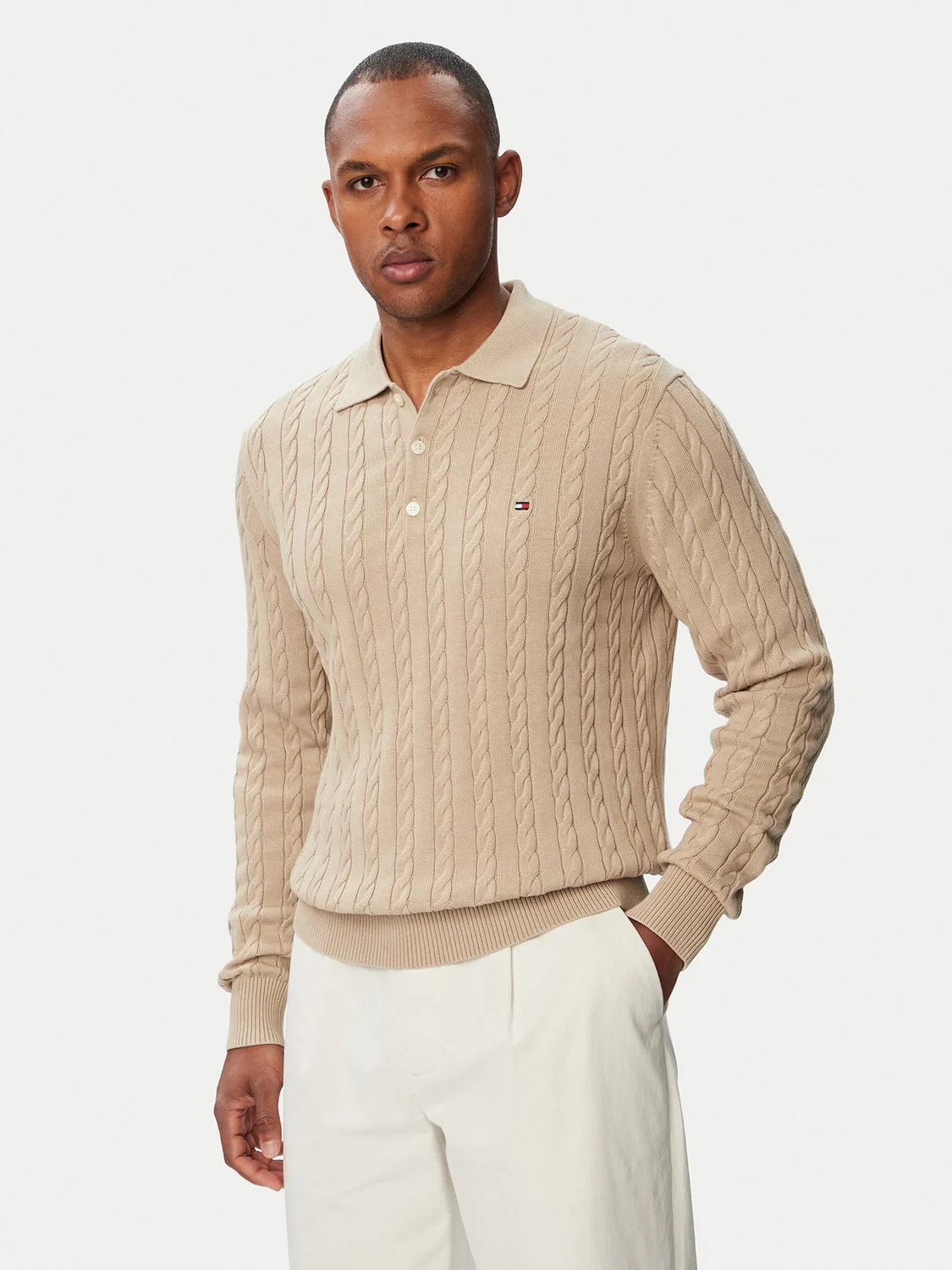 Мужской пуловер стандартного кроя Classic Tommy Hilfiger, светло-бежевый