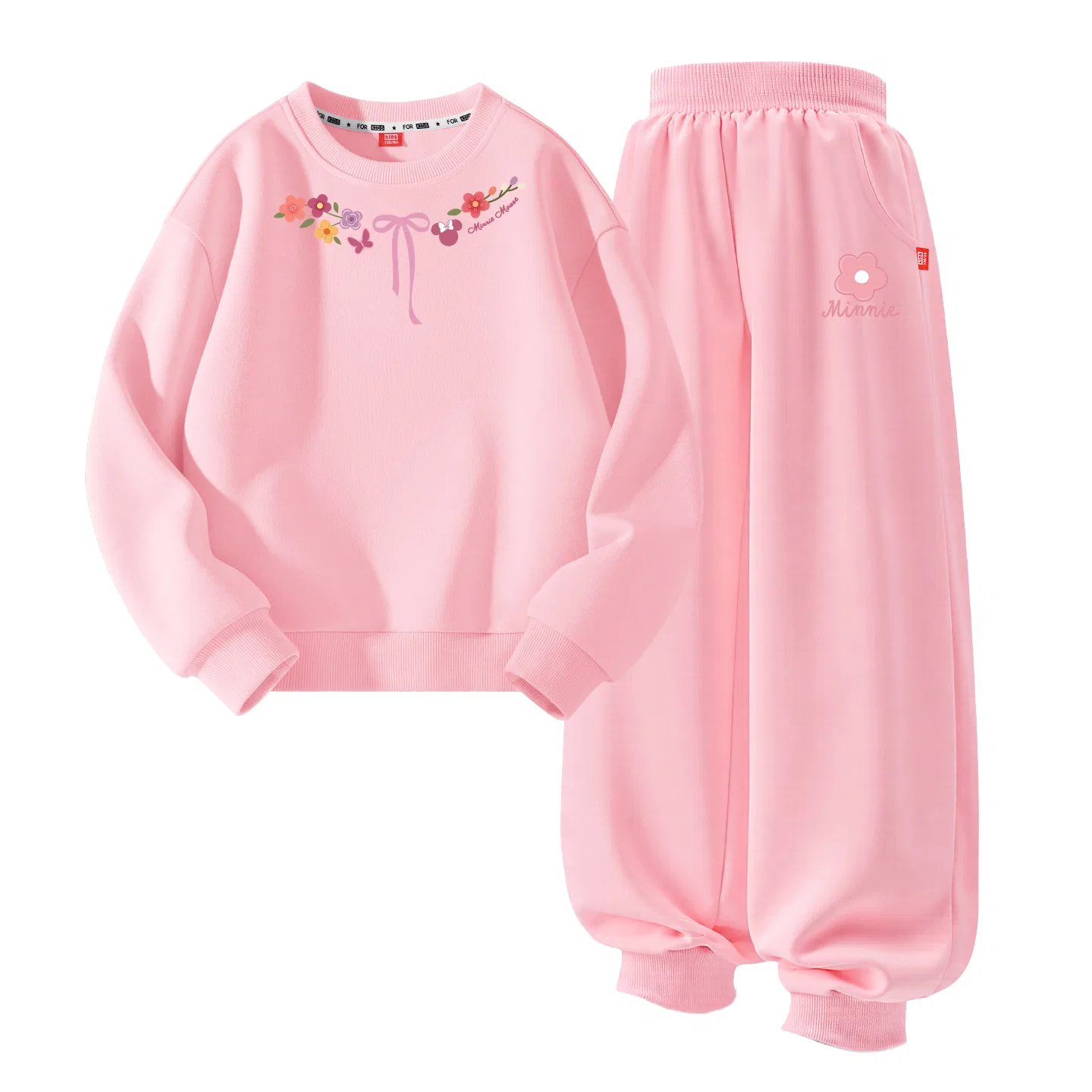 Детский спортивный костюм с круглым вырезом Disney, Цвет Di Ring Knot Upper Pink Di F Small Flower Pink