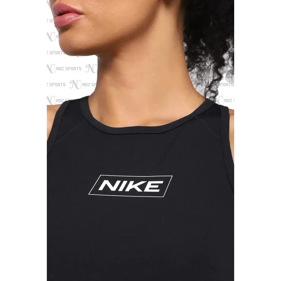 Женский спортивный топ без рукавов с принтом Pro Dri-Fit Graphic Crop Nike, Черный — фото 3