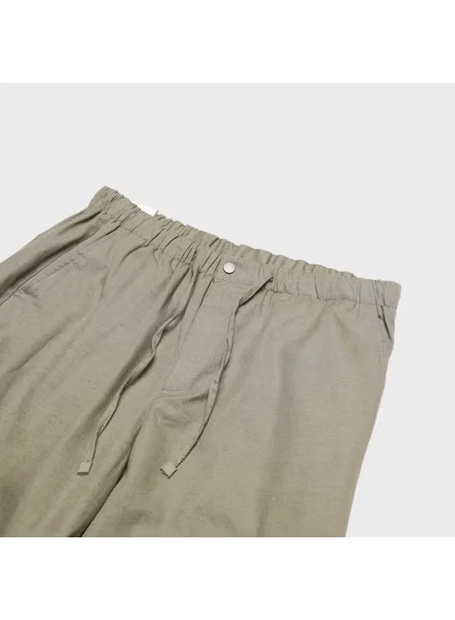 Брюки свободного кроя Zara, светлый хаки — фото 4