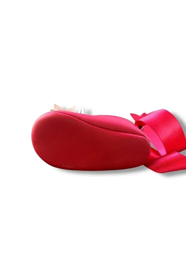 Детские балетки для новорожденных с принтом Kindo Baby, Red — фото 2