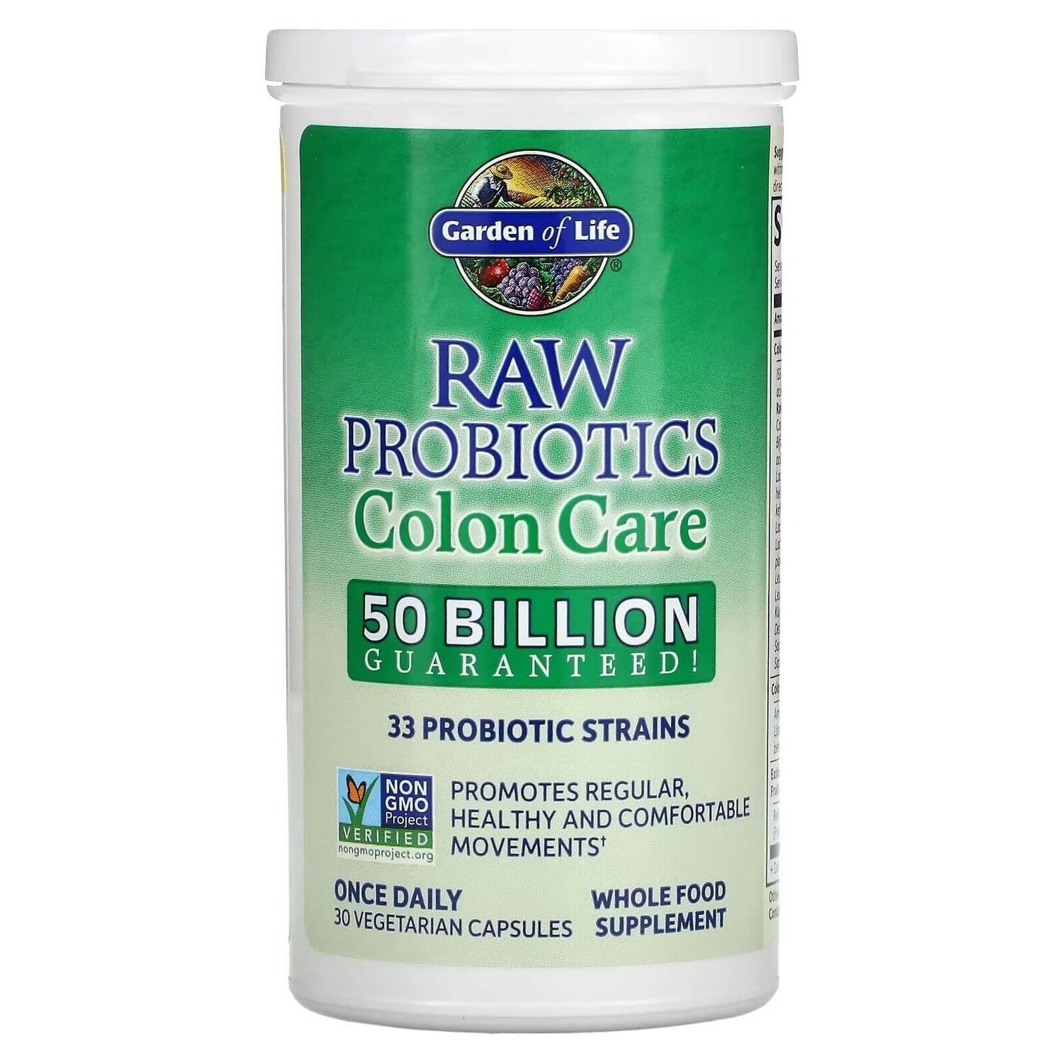 

Пробиотики RAW, уход за толстой кишкой 30 капсул, Garden of Life