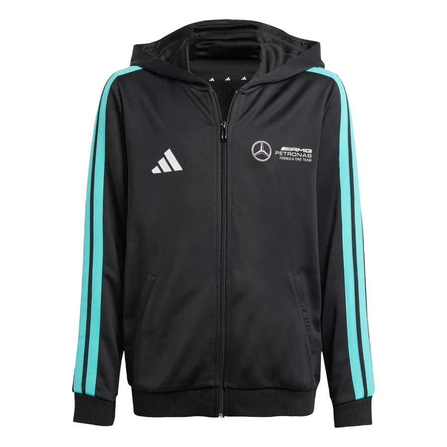 Толстовка на молнии ADIDAS PERFORMANCE Athletic с надписью «Mercedes - AMG Petronas Formula One Team» черного цвета