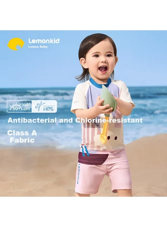 Купальник детский раздельный с защитой от солнца Lemonkid, розовый