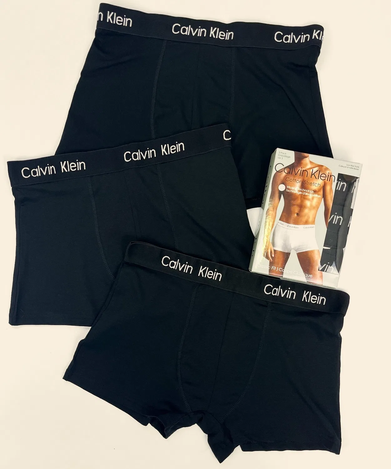 Мужские боксеры с логотипом Low Rise Trunk 3pk Calvin Klein, Black