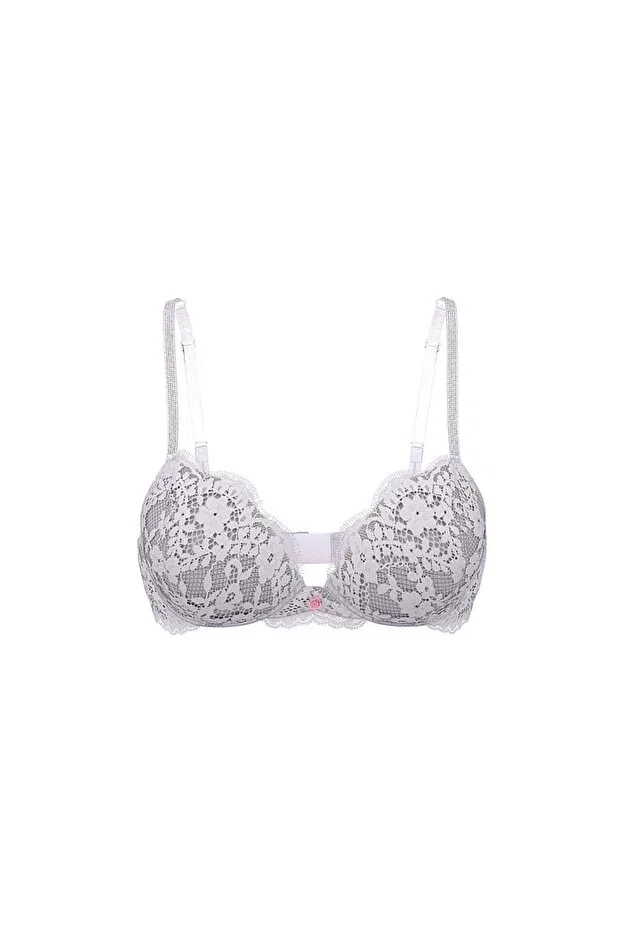 Женский бюстгальтер кружевной Twinkle strappy lace push-up bra Victoria'S Secret, Lilac — фото 3
