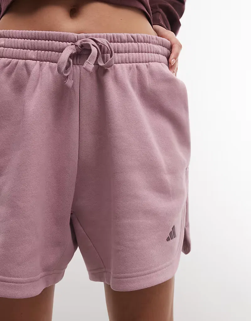Шорты Adidas Performance Three Stripes Studios в сиреневом цвете — фото 3