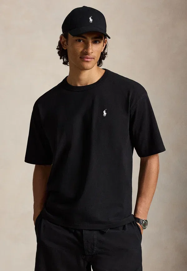 Футболка хлопковая Relaxed fit jersey crewneck t-shirt Polo Ralph Lauren, черный