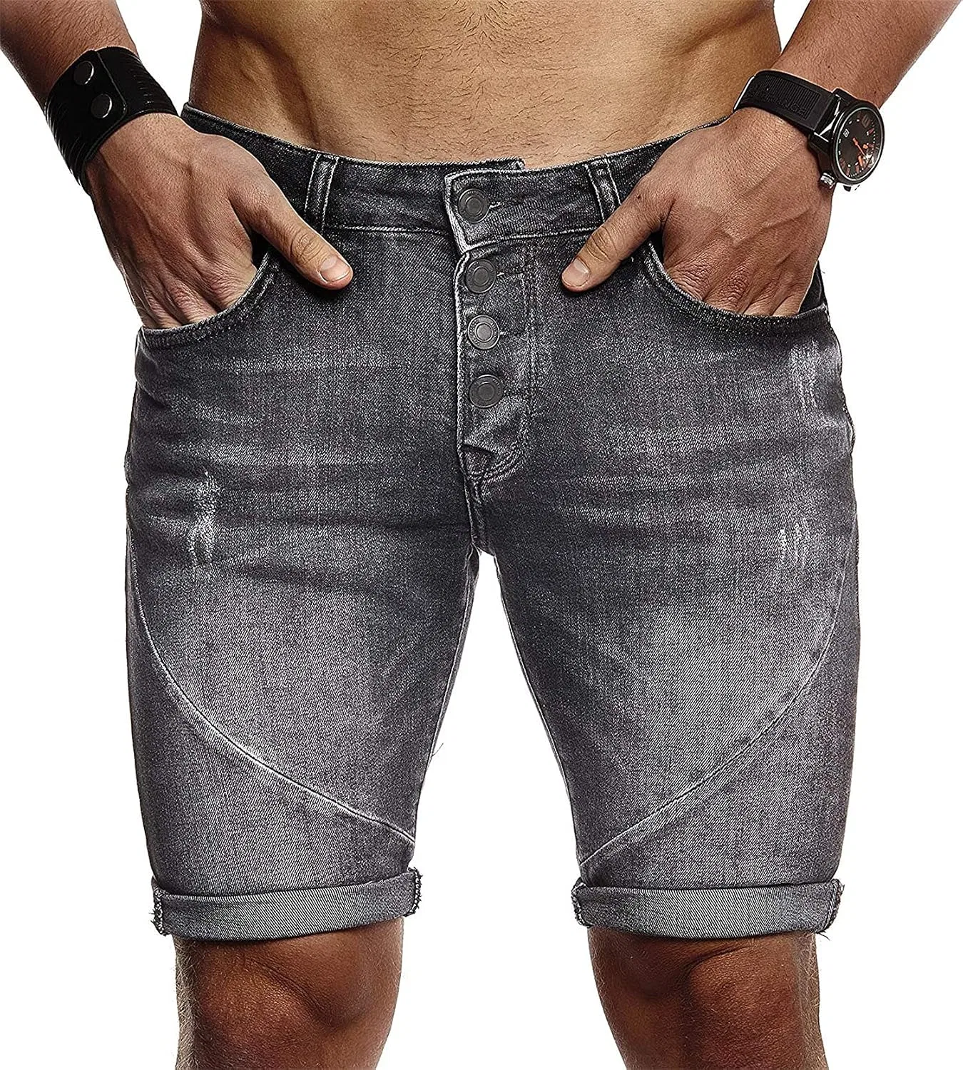 Шорты джинсовые, Ripped Washed, Generic, S, Black