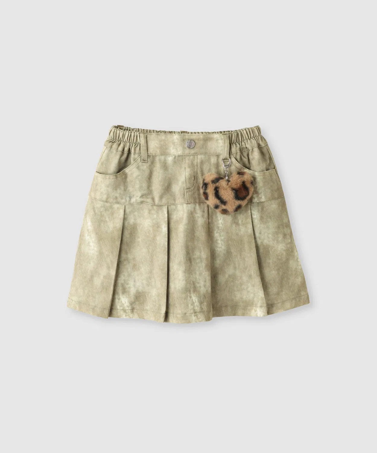 Детская юбка-плиссе с сердечком-подвеской RICH MIX, Brown Tie Dye