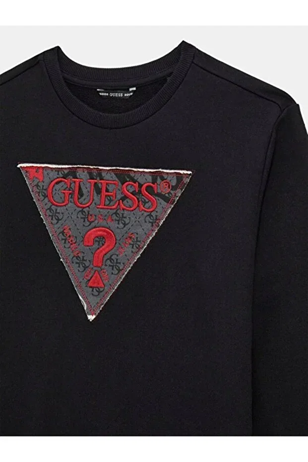 Детское худи для мальчиков с принтом French Boy's Sweatshirt Guess, Black — фото 3