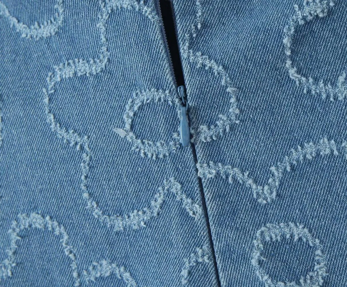 Женское летнее платье с цветочным принтом A-line, Blue — фото 4