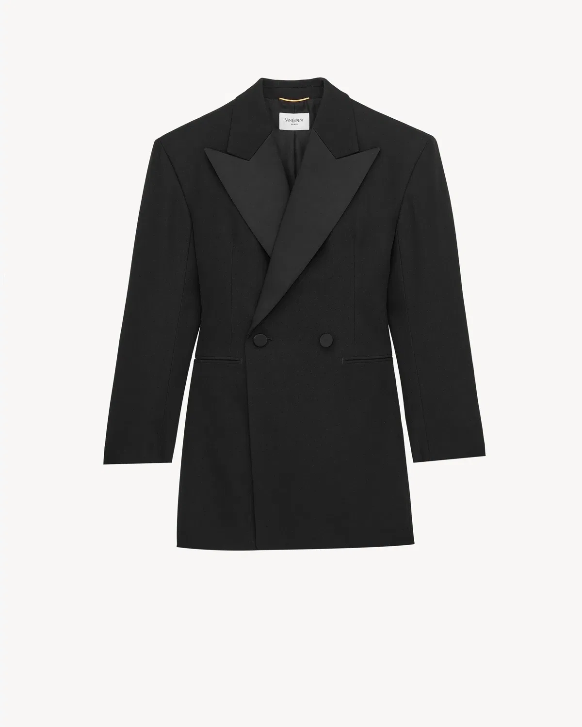 Приталенный смокинг с двубортной застежкой Saint Laurent, черный