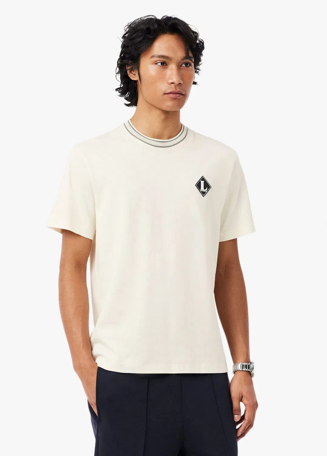 Футболка Classic Fit Lacoste, кремовый — фото 2