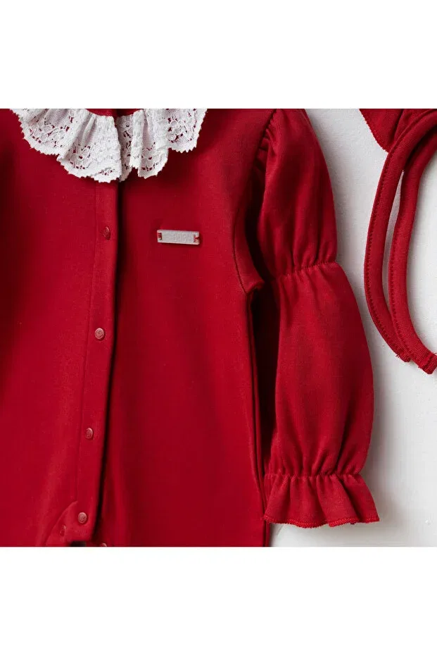 Детский комбинезон для девочек с длинным рукавом O Baby, Red — фото 2