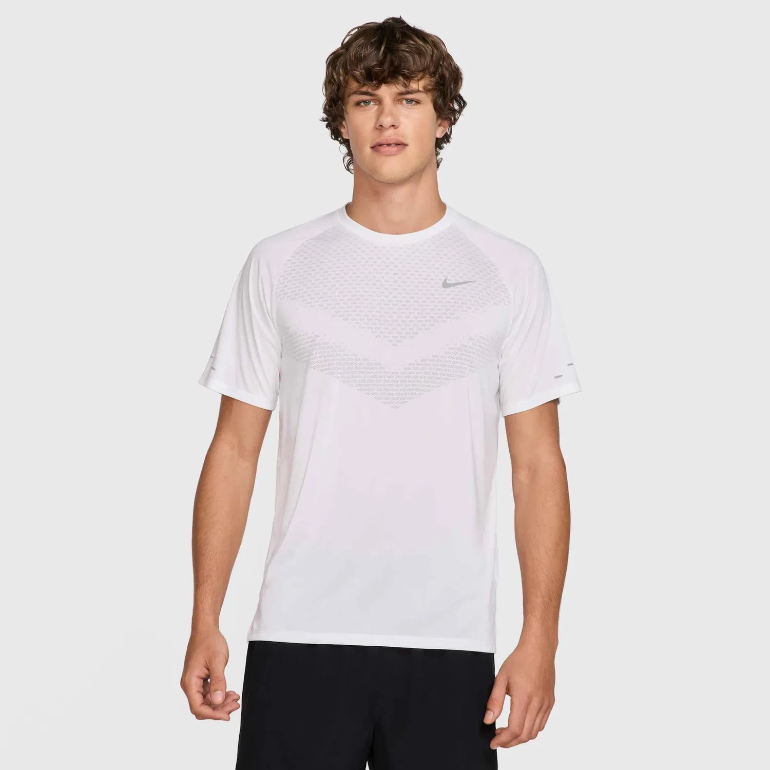 Детская беговая футболка с коротким рукавом Nike, White/Reflect