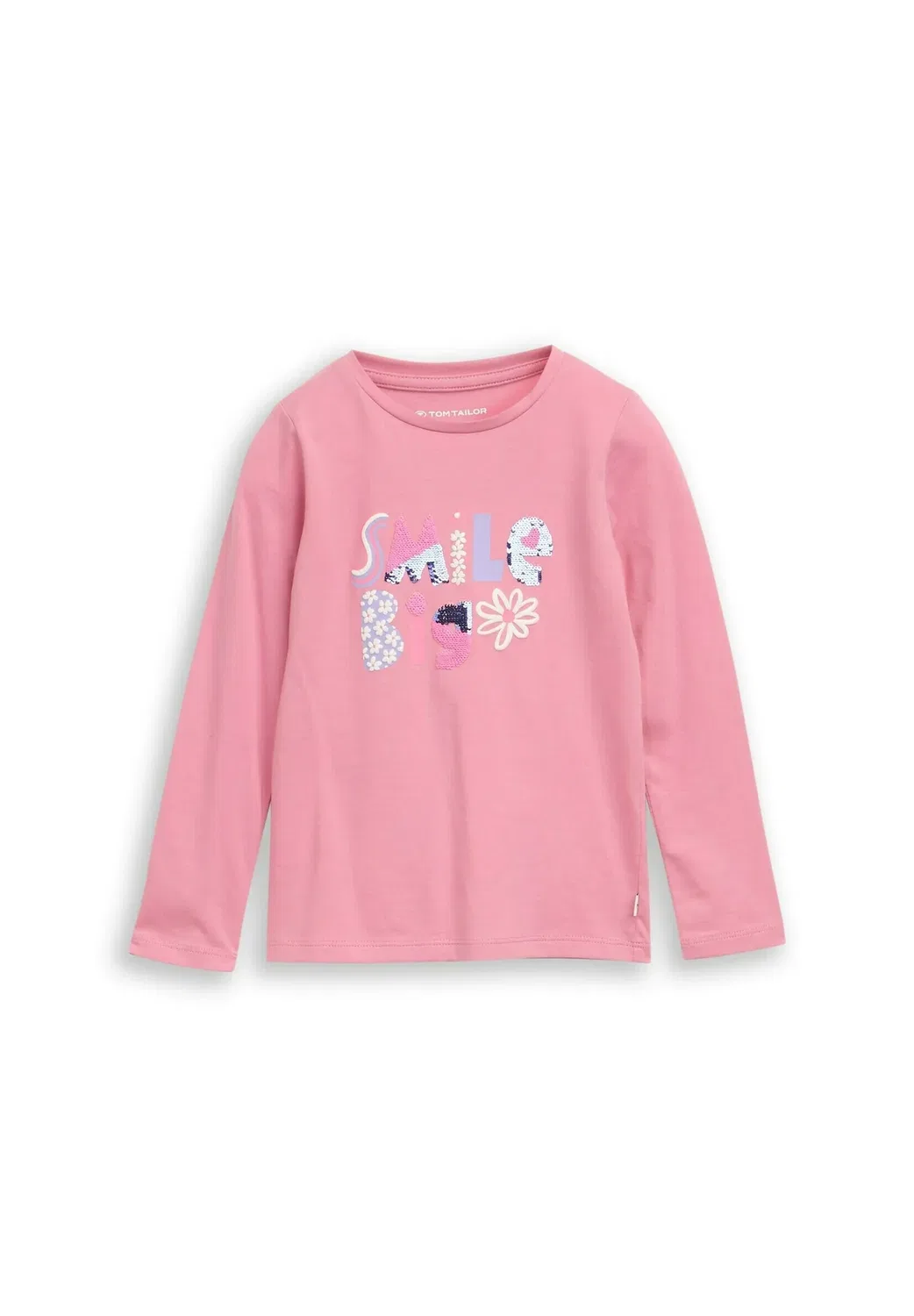 T-Shirt langarmshirt mit wendepailletten - long sleeved top Tom Tailor, Smooth Rose