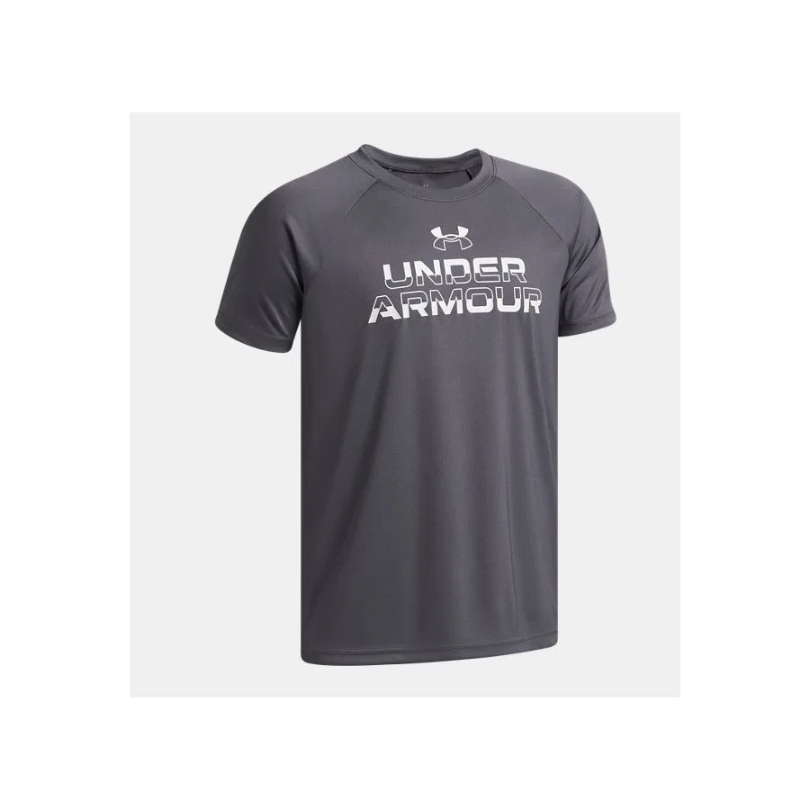 Детская футболка с коротким рукавом и принтом Split Wordmark Under Armour, Черный — фото 3