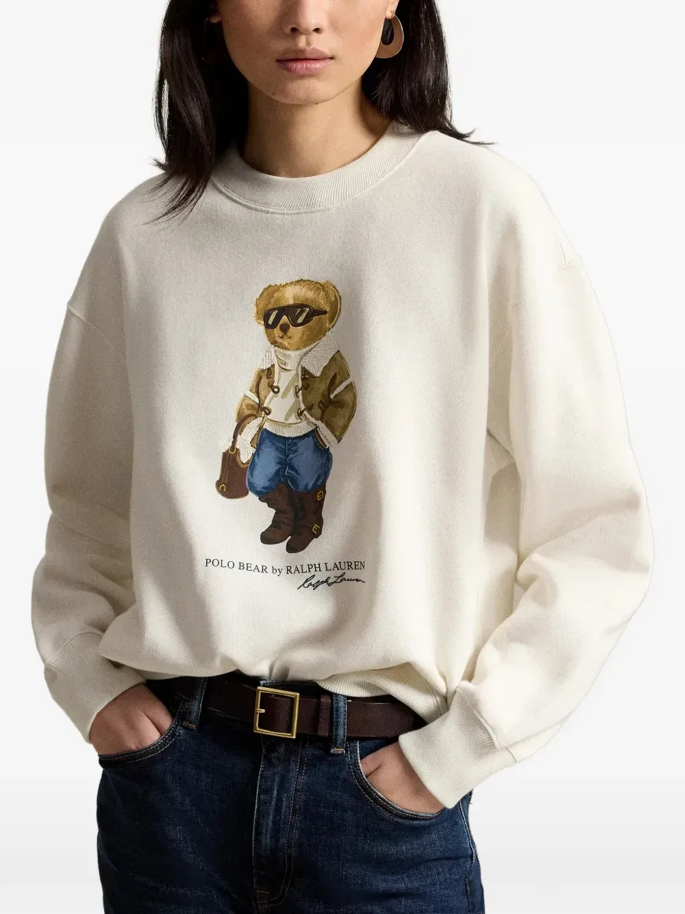 Свитер с принтом Polo Bear POLO RALPH LAUREN, бежевый — фото 3