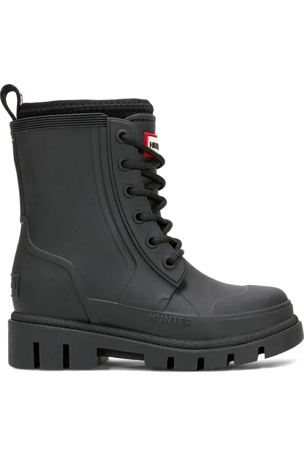 Детские ботинки водонепроницаемые на шнуровке Stomper Hunter, Black/Black/White/Red — фото 2