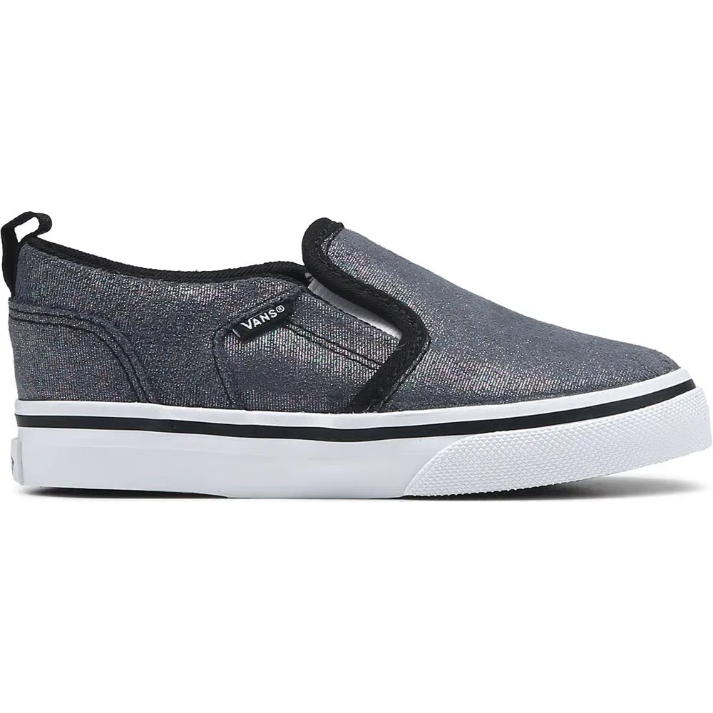 Детские слипоны Asher для малышей Vans, Black/Shimmer — фото 2