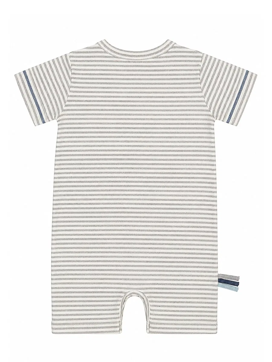 Комбинезон/боди OrganicEra 'OrganicEra Organic Baby Romper, Striped' серого цвета — фото 2