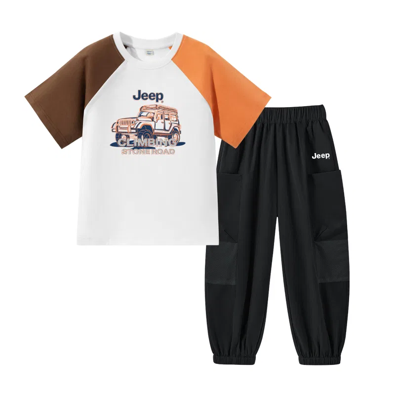 Детский спортивный комплект с принтом Jeep, Цвет Orange Coffee/E Off-Road Vehicle Light Khaki/E White Label K — фото 4