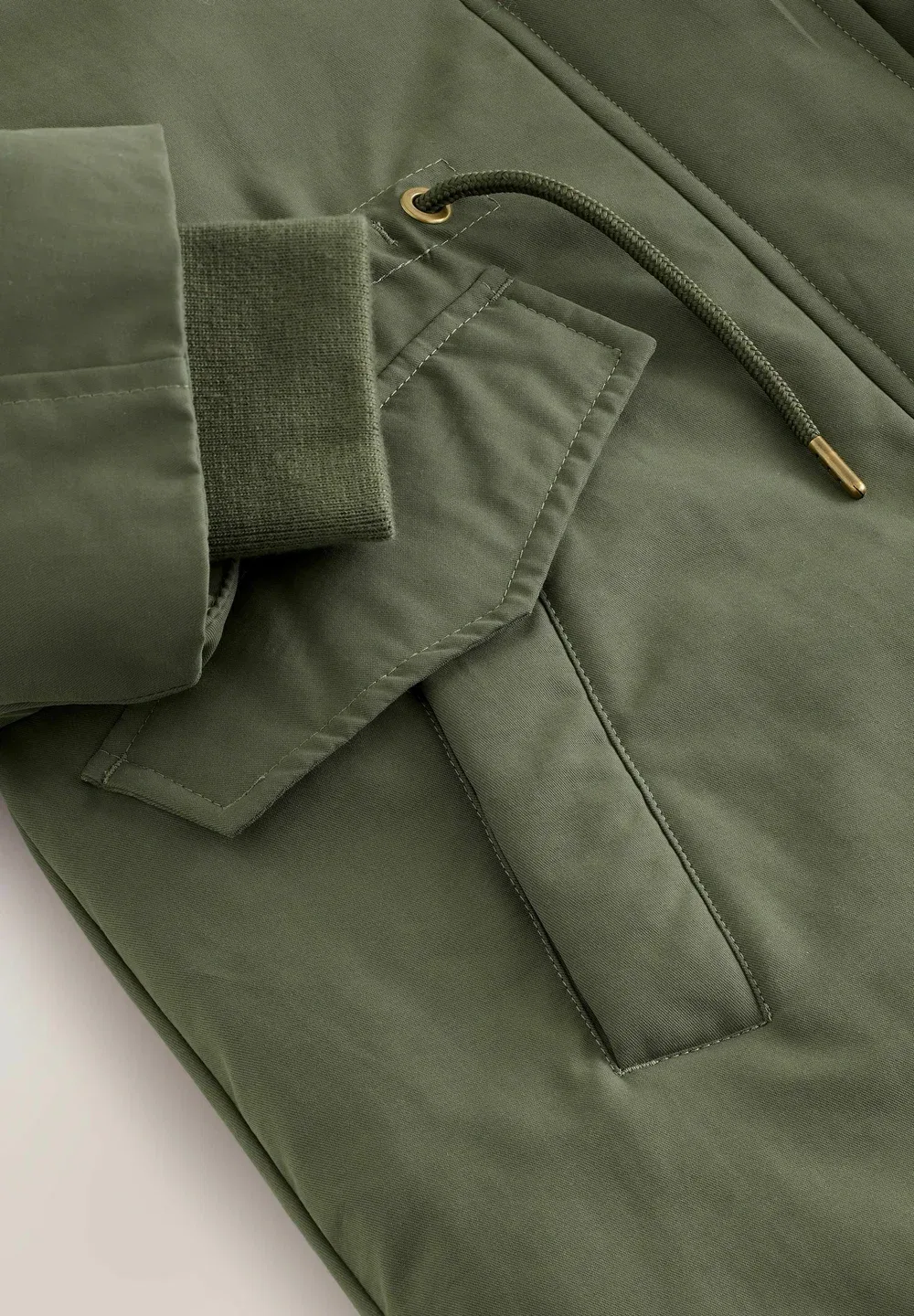 Водоотталкивающая стеганая зимняя куртка Next, Khaki Green — фото 3