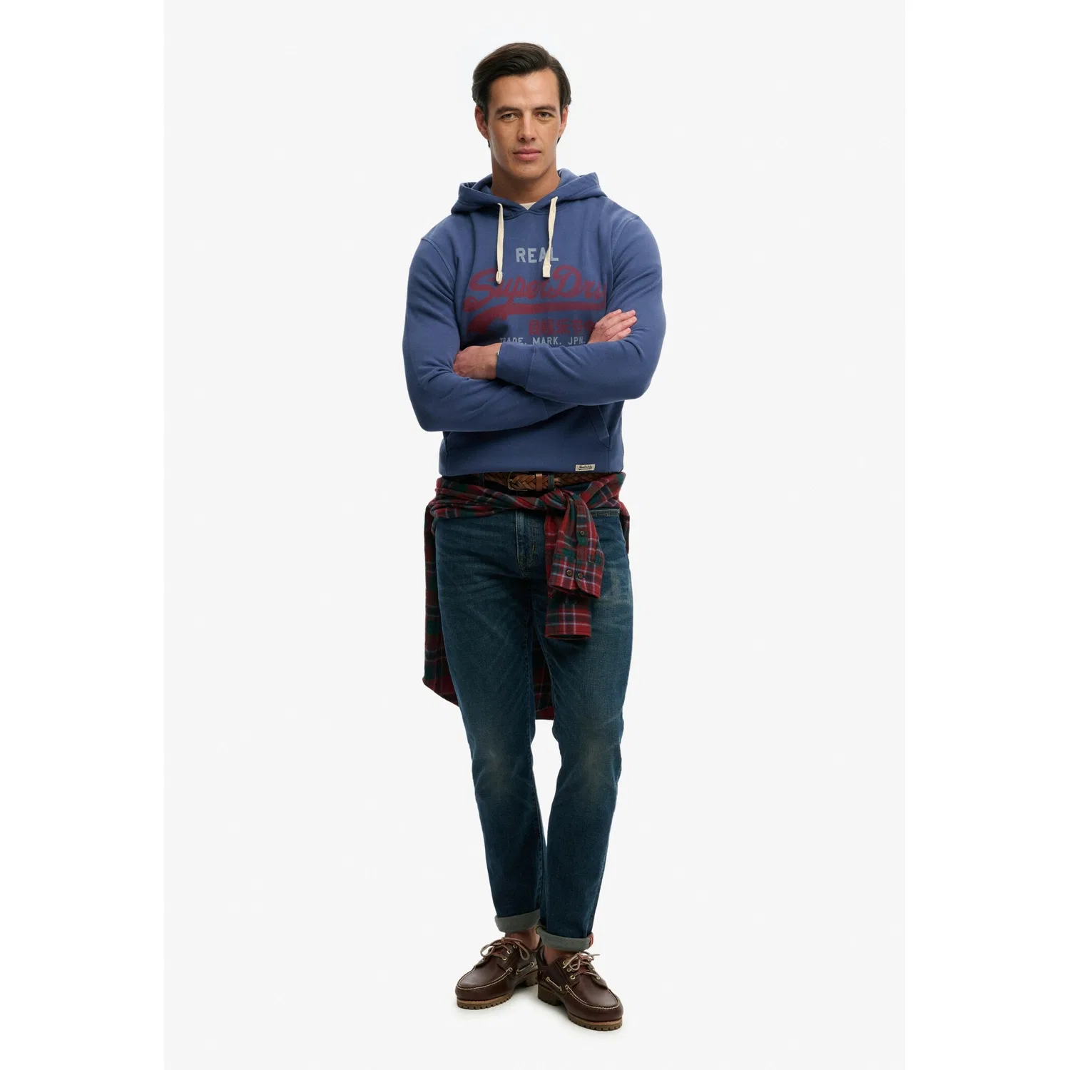 Мужской худи с капюшоном с винтажным логотипом Superdry, Hampton Blue — фото 4
