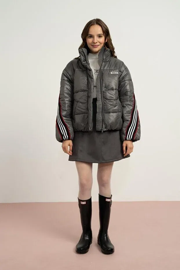 Детское зимнее пальто для девочек с принтом Northlight Premium Hausekids, Anthracite