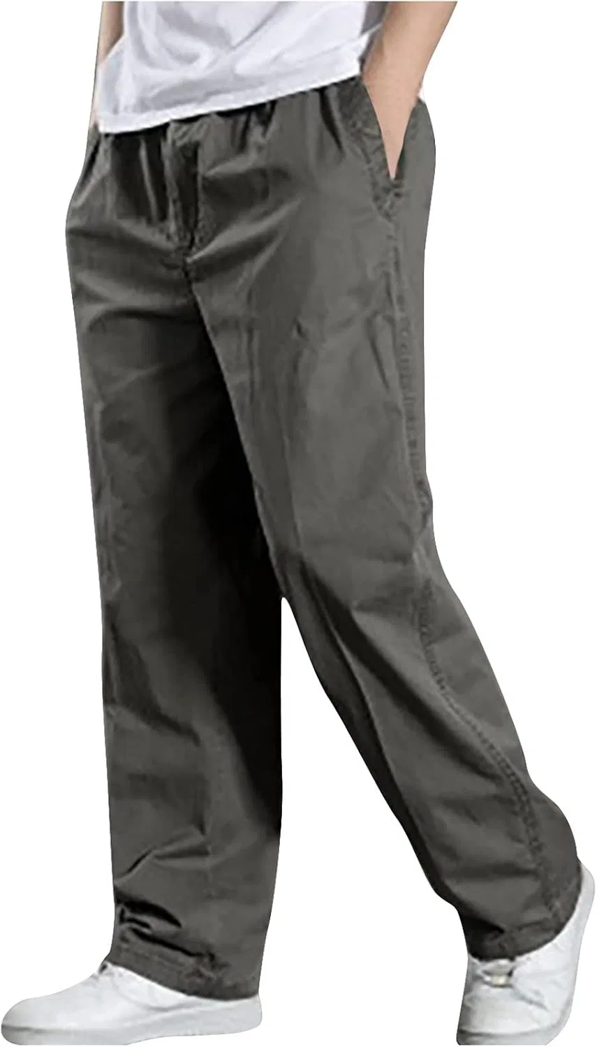 Мужские карго-брюки Slim Fit с утягивающими манжетами, тёмно-серый