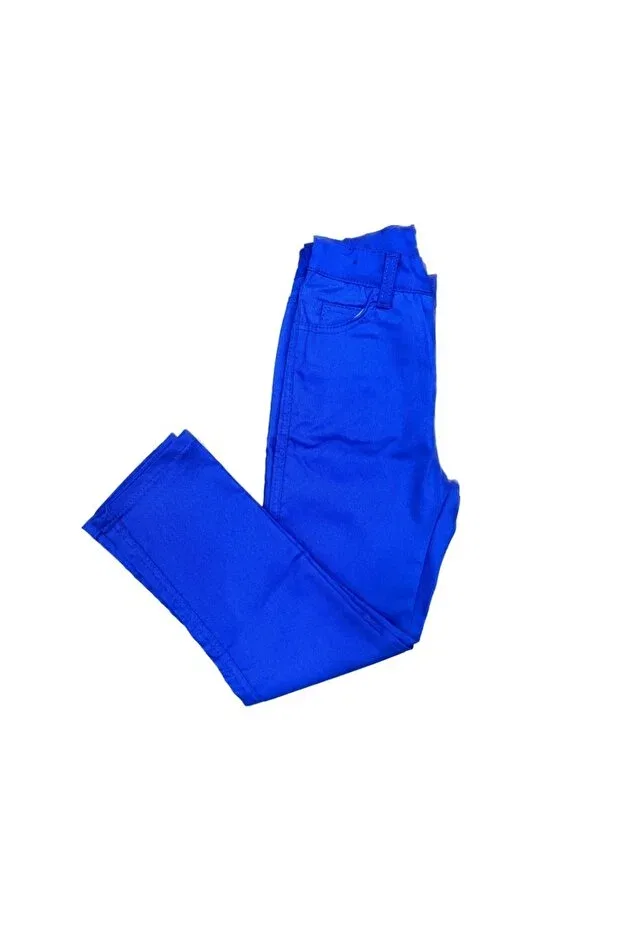 Детские брюки для девочек прямые хлопковые Fatella, Saks Blue — фото 2