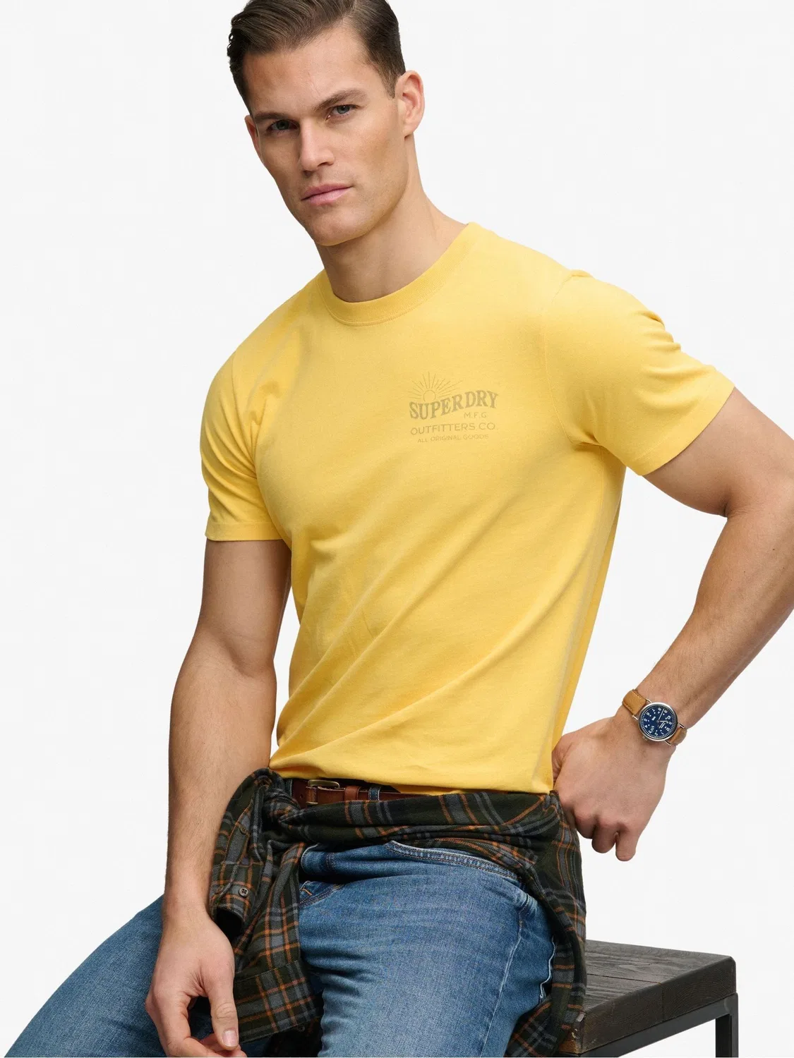 Футболка свободного кроя Outdoors Mountain Superdry, желтый — фото 2