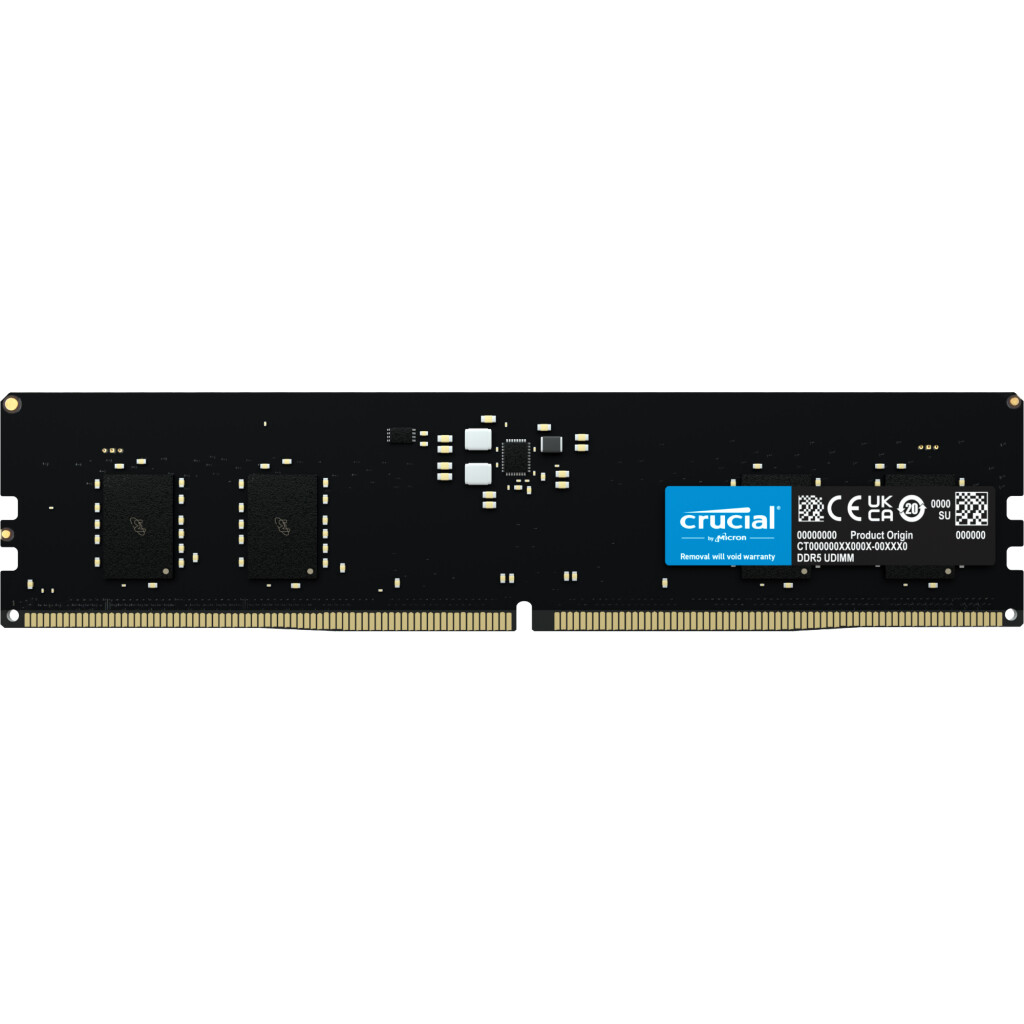 

Модуль памяти Crucial 8 Гб, 4800 МГц, DDR5, CT8G48C40U5, черный