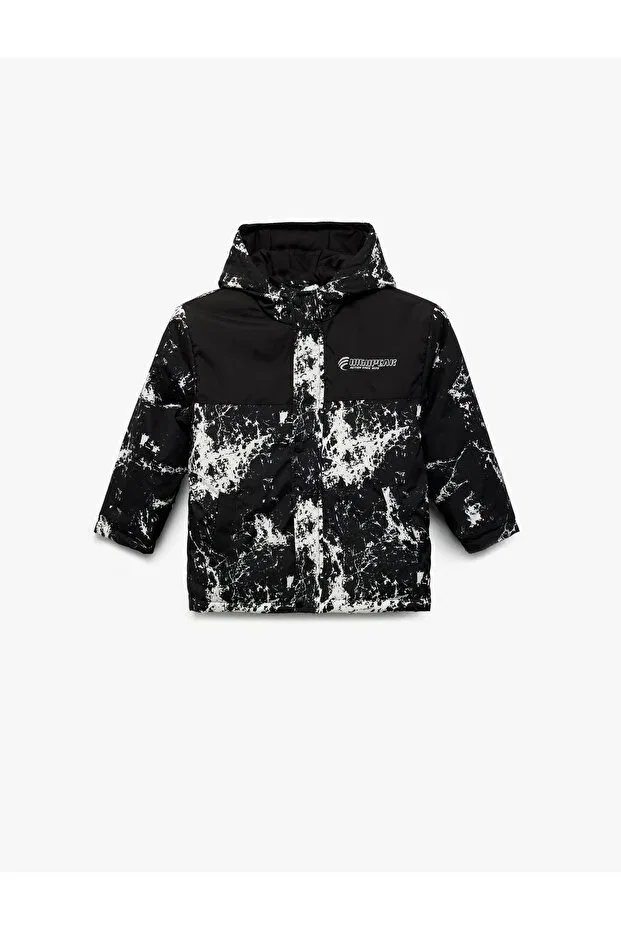 Детское пальто для девочек с принтом Koton, Black