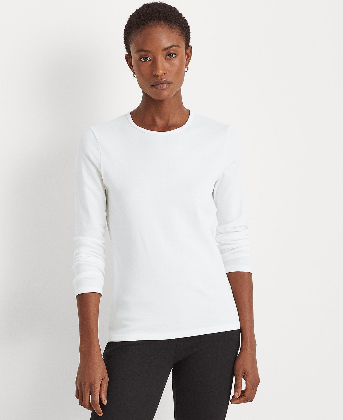 

Эластичная футболка с длинными рукавами Lauren Ralph Lauren, белый