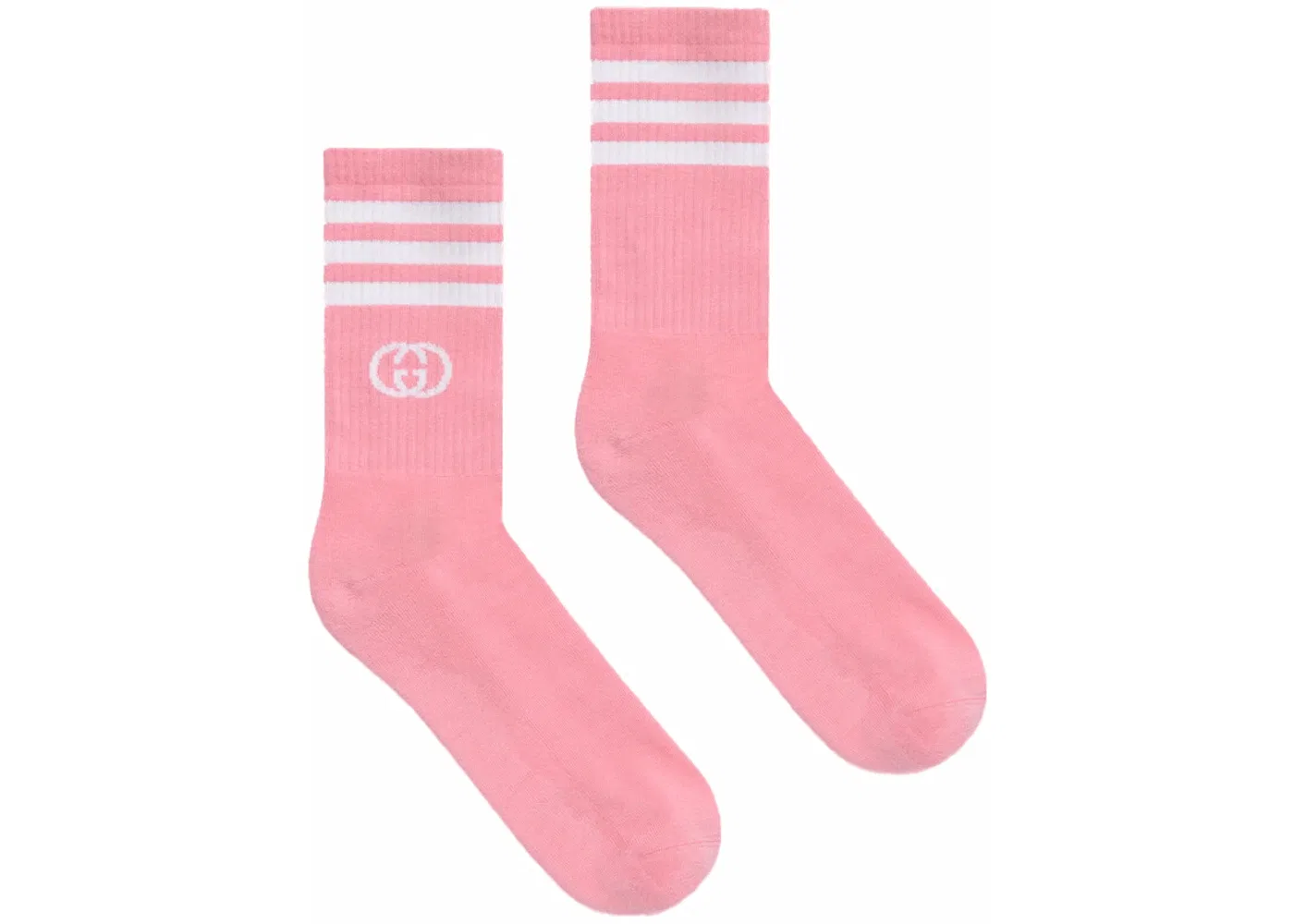 Детские носки с принтом Gucci x Adidas Ankle Socks, Pink/White