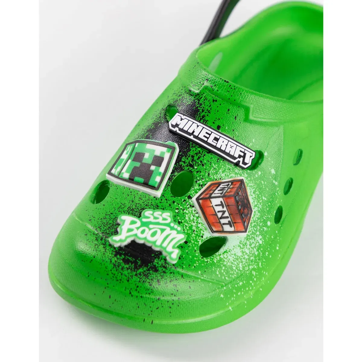 Детские деревянные сабо с принтом Creeper Tnt Boom Clogs Minecraft, Green — фото 4