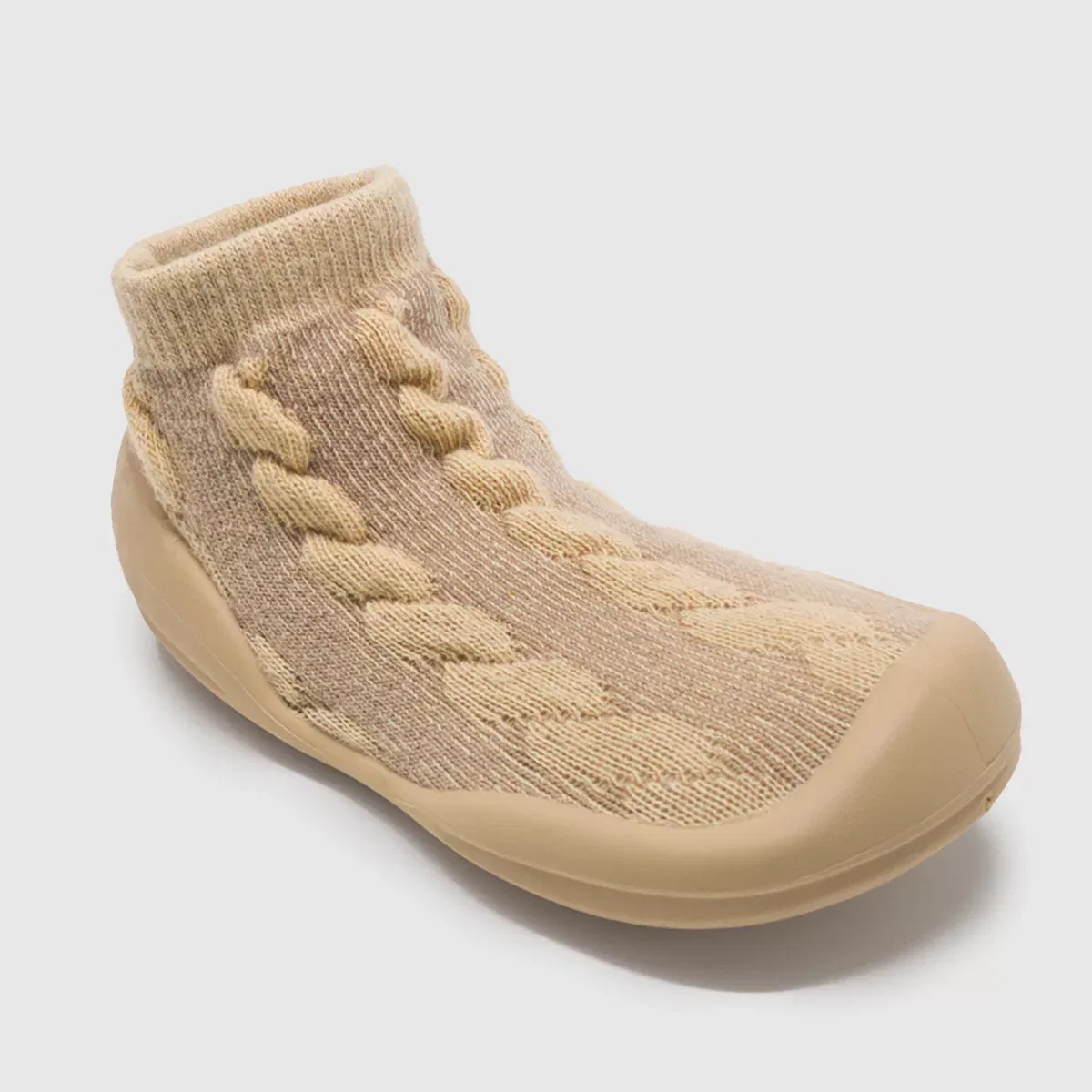 Детские кроссовки для девочек с носком-трубой Komuello, Dark Beige