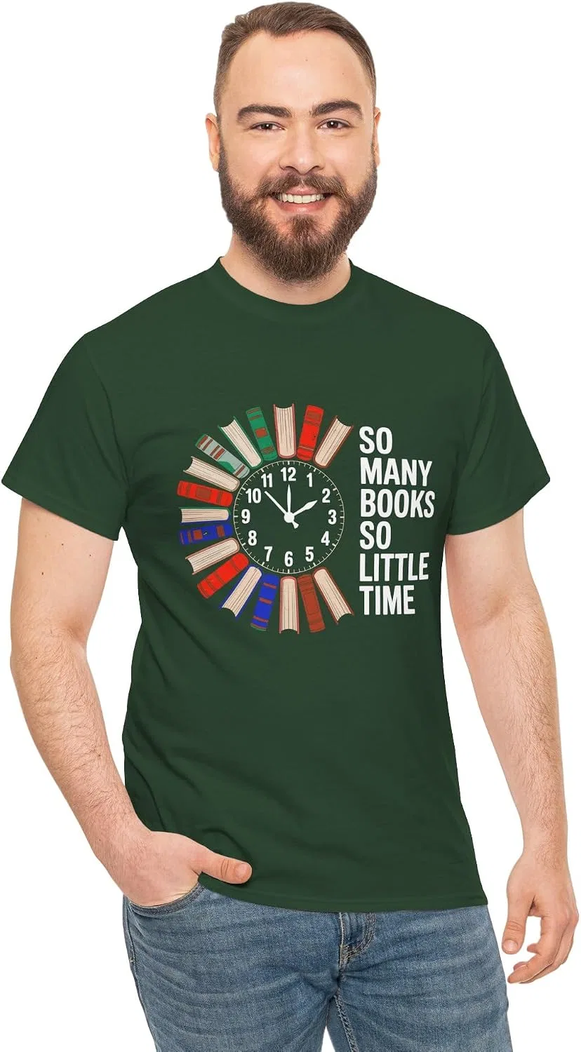 Женская футболка с принтом So Many Books So Little Time, тёмно-зелёный — фото 4