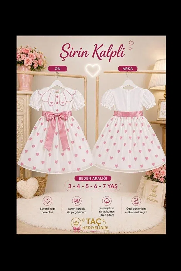 Детское платье для девочек с принтом Kozadankids, Pink — фото 3