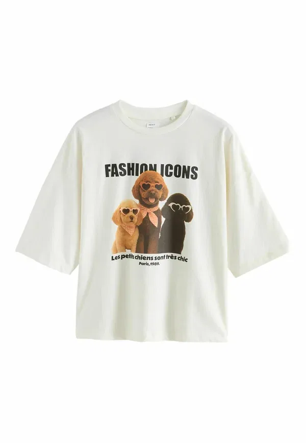 Пижамный комплект из хлопка, Regular fit - short set pyjamas, Next, cream dogs, кремовый — фото 2