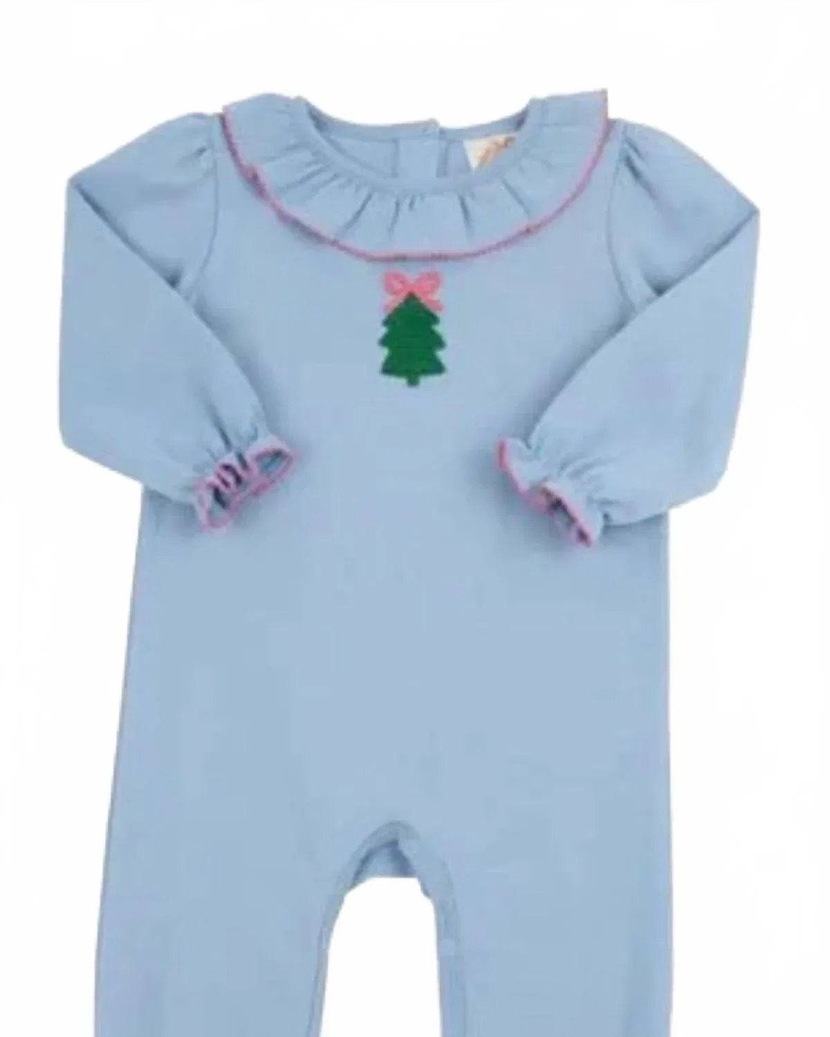 Детский боди-комбинезон с оборками Ramona Ruffle The Beaufort Bonnet Company, Barrington Blue + Tree — фото 2