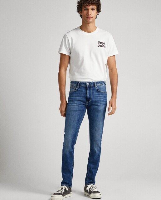 

Stanley Мужские потертые джинсы обычного кроя Pepe Jeans, синий