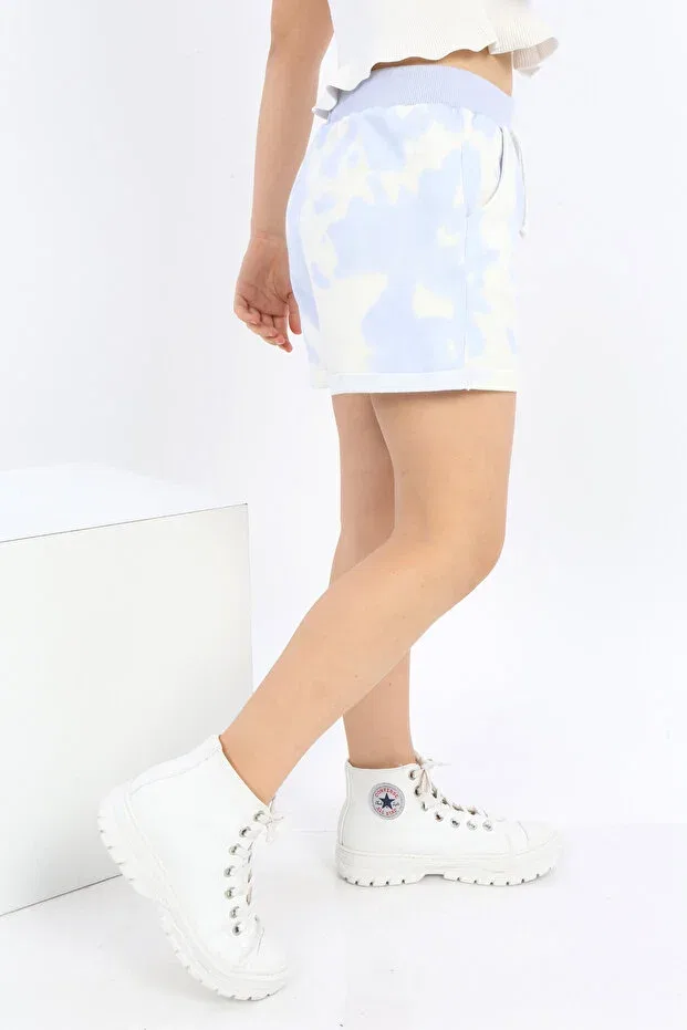 Детские шорты для девочек с принтом Tie-Dye Toontoy, Blue — фото 3