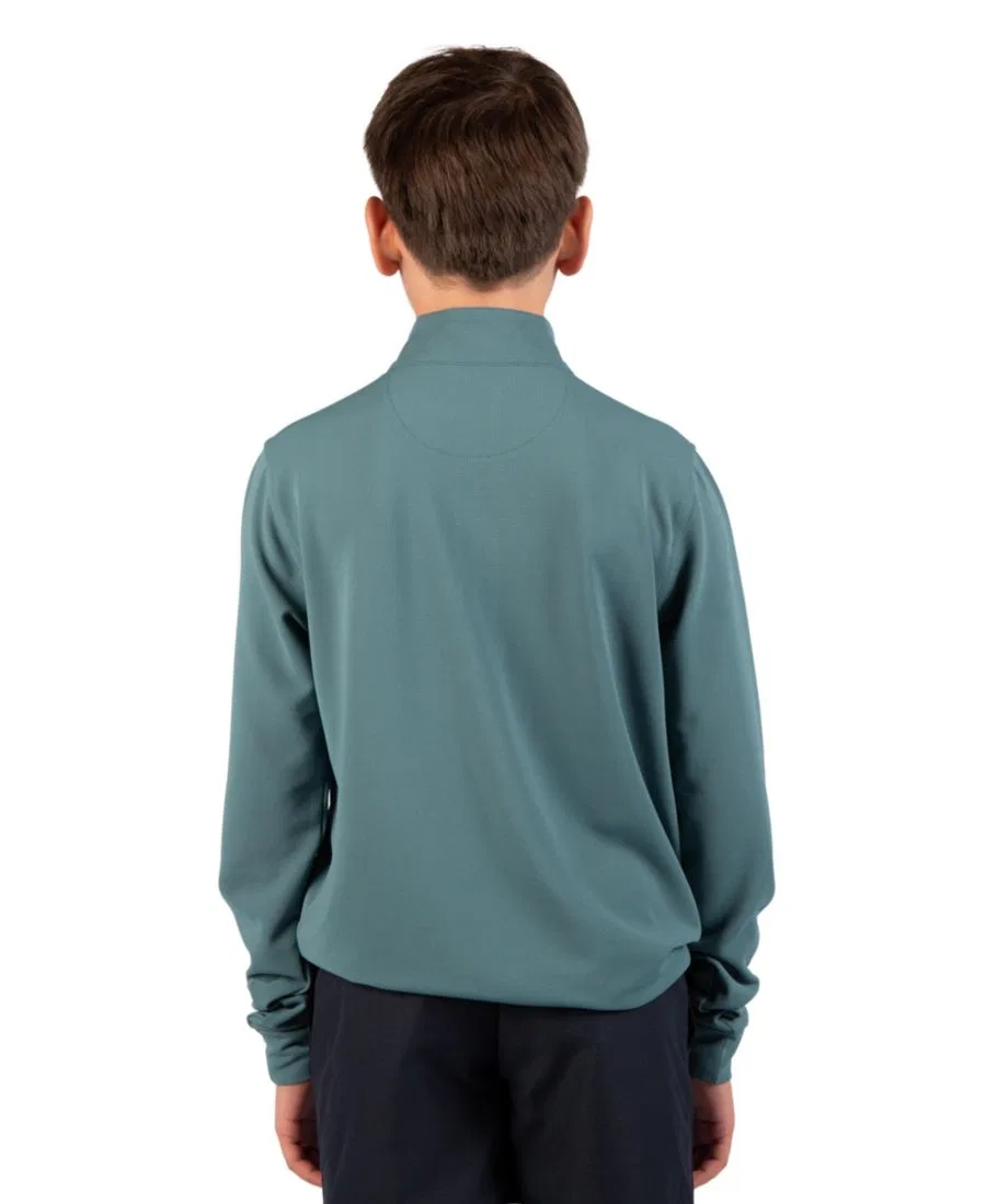 Свитшот с четверть-застежкой Micro Grid Textured Performance Quarter Zip Tailorbyrd, Jade Mist — фото 2
