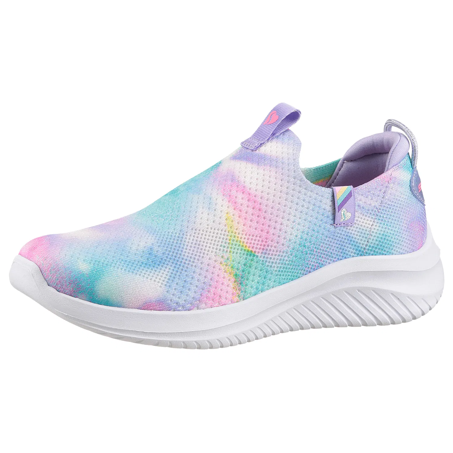 Детские текстильные кроссовки-слипоны с кейлом Skechers, Lavender Multicolor