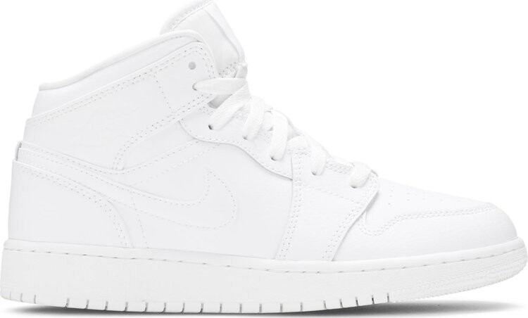 

Кроссовки Air Jordan 1 Mid GS Triple, белый