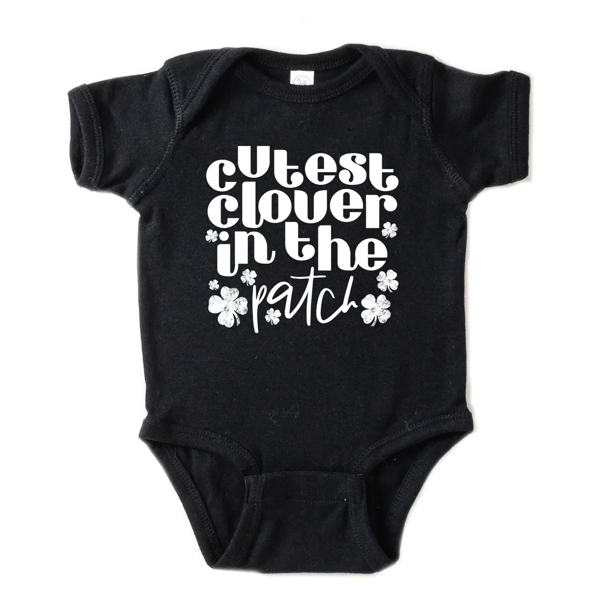 Детское боди для мальчиков с принтом Cutest Clover In The Patch The Juniper Shop, Black